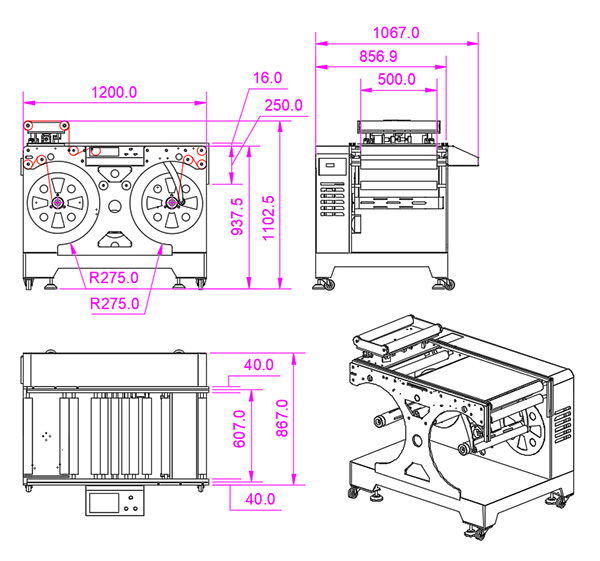 TTO प्रिंटर 2 सह मानक रिवाइंडर
